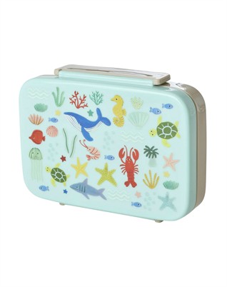 Plastik Brotdose - Ocean Print - Blau